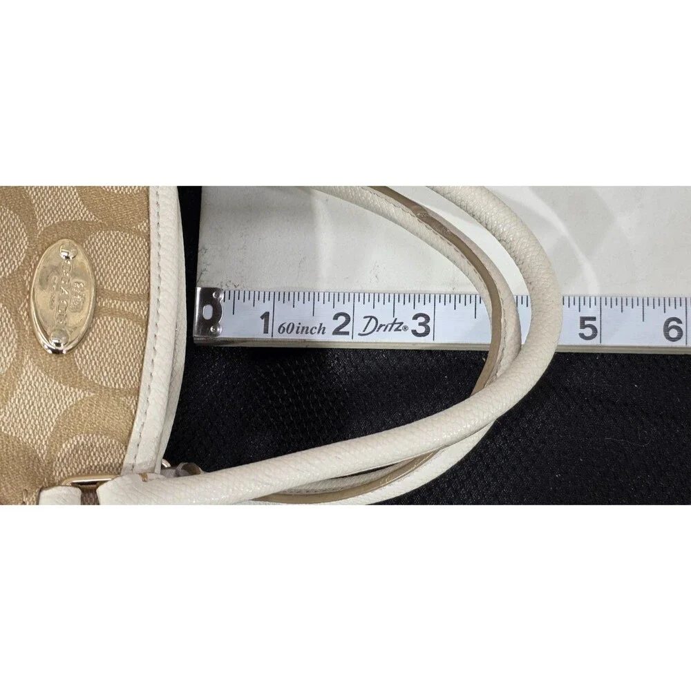 Coach Mini Margot Carryall Khaki Brown Signature C Coated Canvas Purse F34065